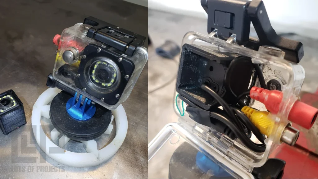 Front Camera in Action camera housing with 3D printed adapter