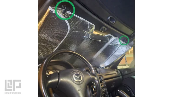 Mazda Miata Sunshade holders installed and functioning