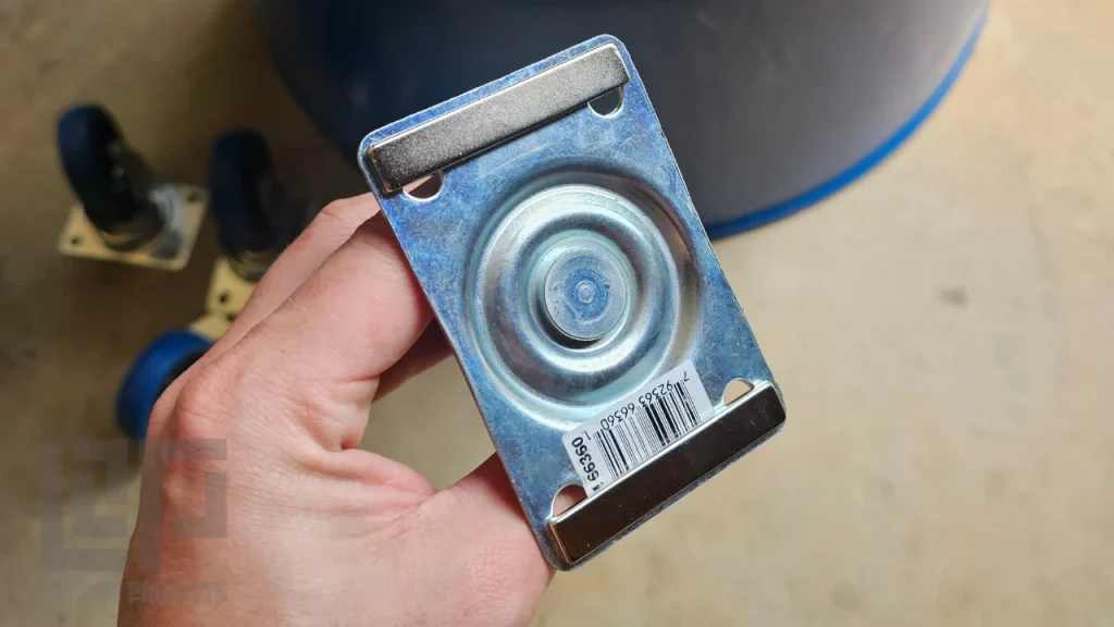 bar magnets on caster wheel plates