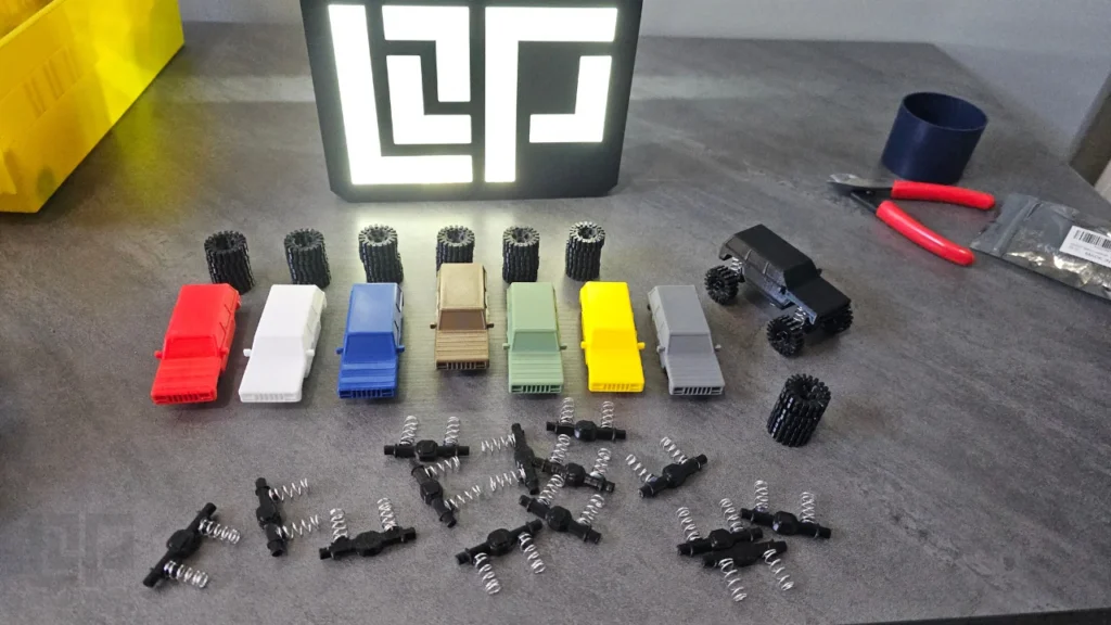 mini Jeep XJ models in front of LOP lightbox