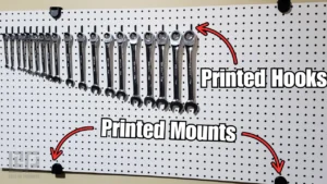 pegboard with 3d printed attachments