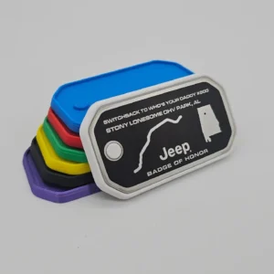 Colored Jeep Honor Badge Backings