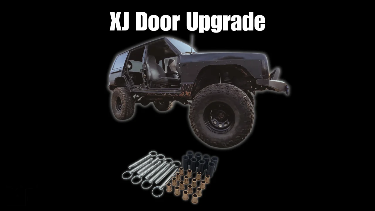 Lots Of Projects Jeep Cherokee XJ Door Upgrade Kit to fix and repair sagging and worn out doors. Quick release pin door doorless XJ capability